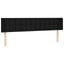 sengegavl med LED-lys 203x16x78/88 cm stof sort