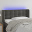 sengegavl med LED-lys 83x16x78/88 cm fløjl mørkegrå