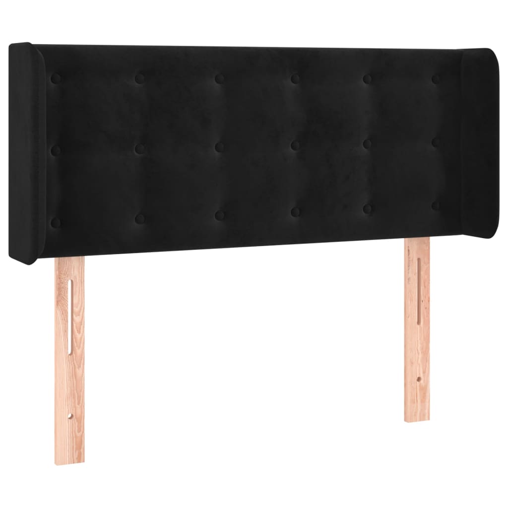 sengegavl med LED-lys 93x16x78/88 cm fløjl sort