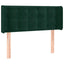 sengegavl med LED-lys 103x16x78/88 cm fløjl mørkegrøn