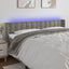 sengegavl med LED-lys 163x16x78/88 cm fløjl lysegrå