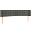 sengegavl med LED-lys 203x16x78/88 cm fløjl mørkegrå
