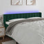 sengegavl med LED-lys 203x16x78/88 cm fløjl mørkegrøn