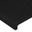sengegavl med LED-lys 93x16x118/128 cm stof sort