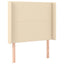 sengegavl med LED-lys 93x16x118/128 cm stof cremefarvet