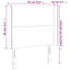 sengegavl med LED-lys 93x16x118/128 cm fløjl mørkeblå