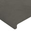sengegavl med LED-lys 147x16x118/128 cm fløjl mørkegrå
