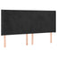 sengegavl med LED-lys 203x16x118/128 cm fløjl sort