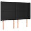 sengegavl med LED-lys 147x16x118/128 cm kunstlæder sort