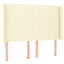 sengegavl med LED-lys 147x16x118/128 cm kunstlæder cremefarvet