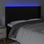 sengegavl med LED-lys 183x16x118/128 cm kunstlæder sort