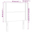 sengegavl med LED-lys 83x16x118/128 cm stof sort