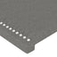 sengegavl med LED-lys 93x16x118/128 cm stof mørkegrå