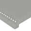 sengegavl med LED-lys 147x16x118/128 cm stof lysegrå