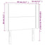 sengegavl med LED-lys 83x16x118/128 cm fløjl lyserød