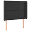 sengegavl med LED-lys 93x16x118/128 cm kunstlæder sort