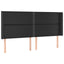 sengegavl med LED-lys 183x16x118/128 cm kunstlæder sort