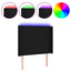 sengegavl med LED-lys 103x16x118/128 cm stof sort