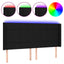 sengegavl med LED-lys 163x16x118/128 cm stof sort