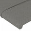 sengegavl med LED-lys 203x16x118/128 cm stof mørkegrå