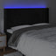 sengegavl med LED-lys 203x16x118/128 cm fløjl sort