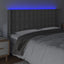 sengegavl med LED-lys 203x16x118/128 cm kunstlæder grå