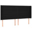 sengegavl med LED-lys 163x16x118/128 cm stof sort