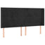 sengegavl med LED-lys 163x16x118/128 cm fløjl sort