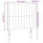 sengegavl med LED-lys 83x16x118/128 cm stof blå