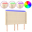 sengegavl med LED-lys 147x16x118/128 cm stof cremefarvet