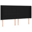 sengegavl med LED-lys 183x16x118/128 cm stof sort
