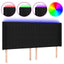 sengegavl med LED-lys 203x16x118/128 cm stof sort