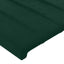 sengegavl med LED-lys 203x16x118/128 cm fløjl mørkegrøn