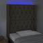 sengegavl med LED-lys 83x16x118/128 cm stof gråbrun