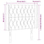 sengegavl med LED-lys 93x16x118/128 cm stof lysegrå
