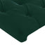 sengegavl med LED-lys 183x16x118/128 cm fløjl mørkegrøn