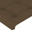 sengegavl med LED-lys 103x16x118/128 cm stof mørkebrun