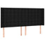 sengegavl med LED-lys 183x16x118/128 cm stof sort