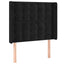 sengegavl med LED-lys 103x16x118/128 cm fløjl sort