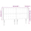 sengegavl med LED-lys 203x16x118/128 cm fløjl lyserød