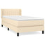 kontinentalseng med madras 90x190 cm stof cremefarvet