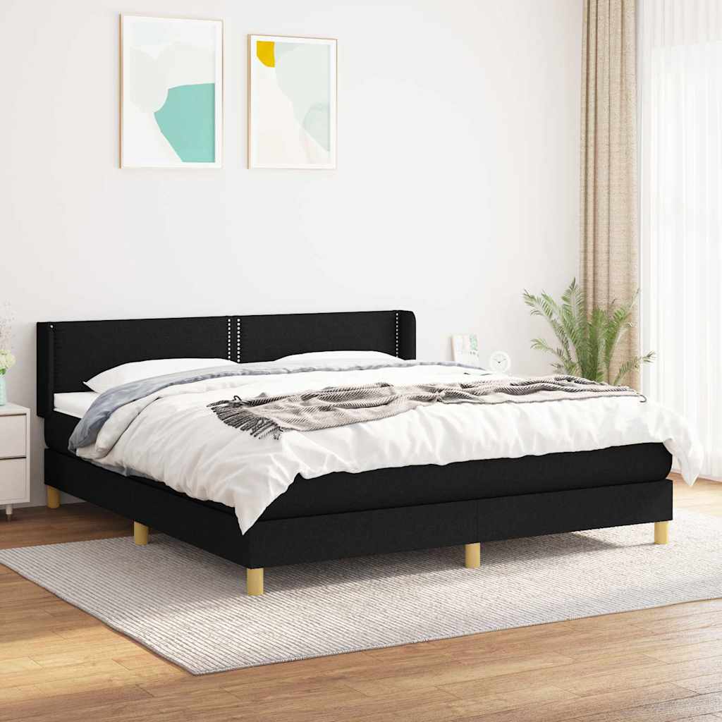 kontinentalseng med madras 160x200 cm stof sort