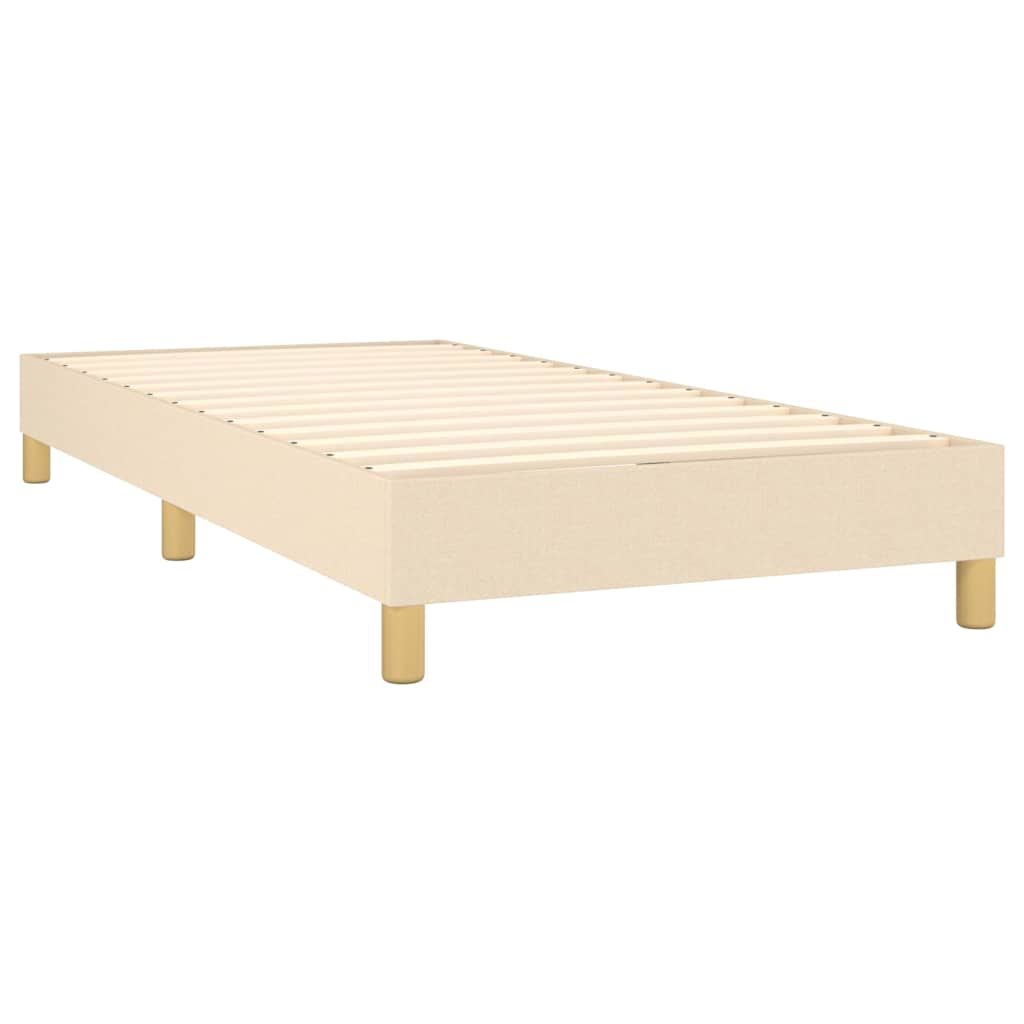 kontinentalseng med madras 90x200 cm stof cremefarvet