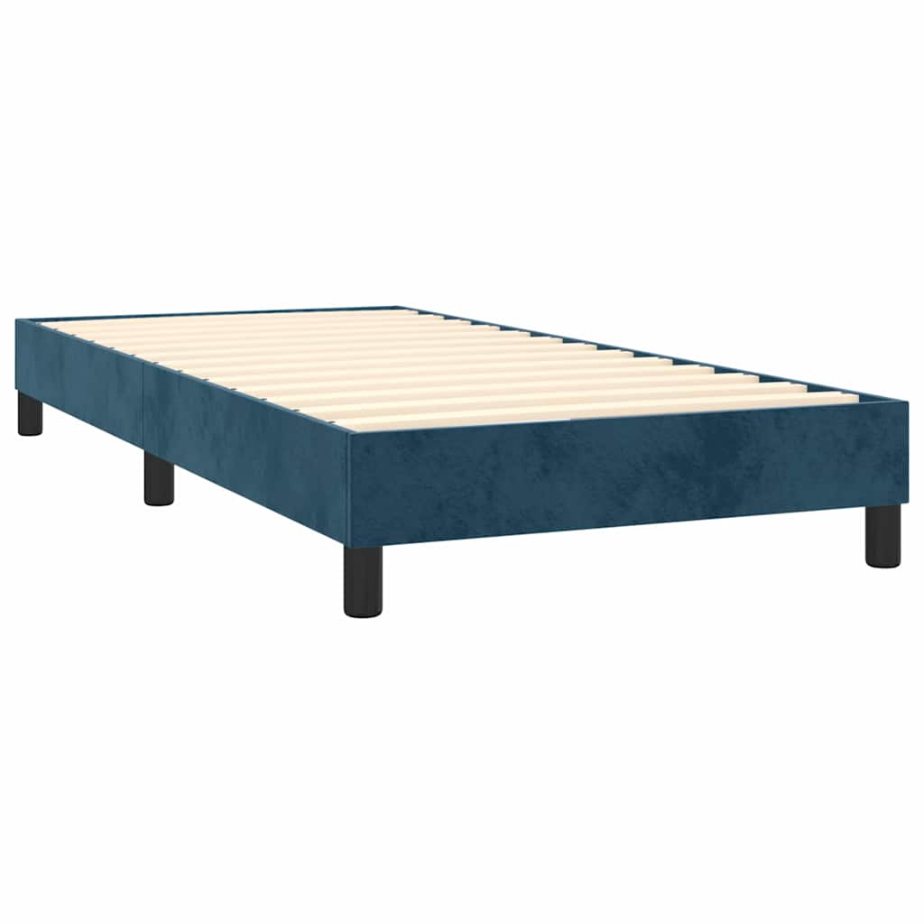 kontinentalseng med madras 90x190 cm fløjl mørkeblå