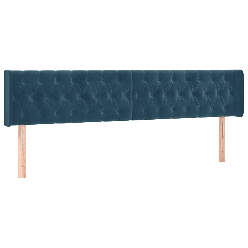 kontinentalseng med madras 180x200 cm fløjl mørkeblå
