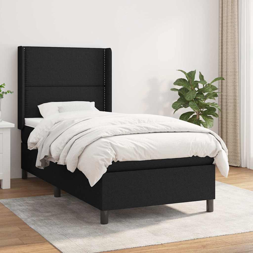 kontinentalseng med madras 80x200 cm stof sort