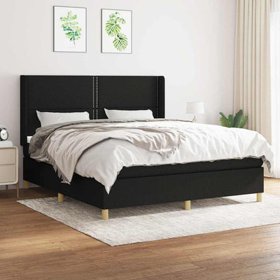 kontinentalseng med madras 160x200 cm stof sort