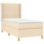 kontinentalseng med madras 90x190 cm stof cremefarvet