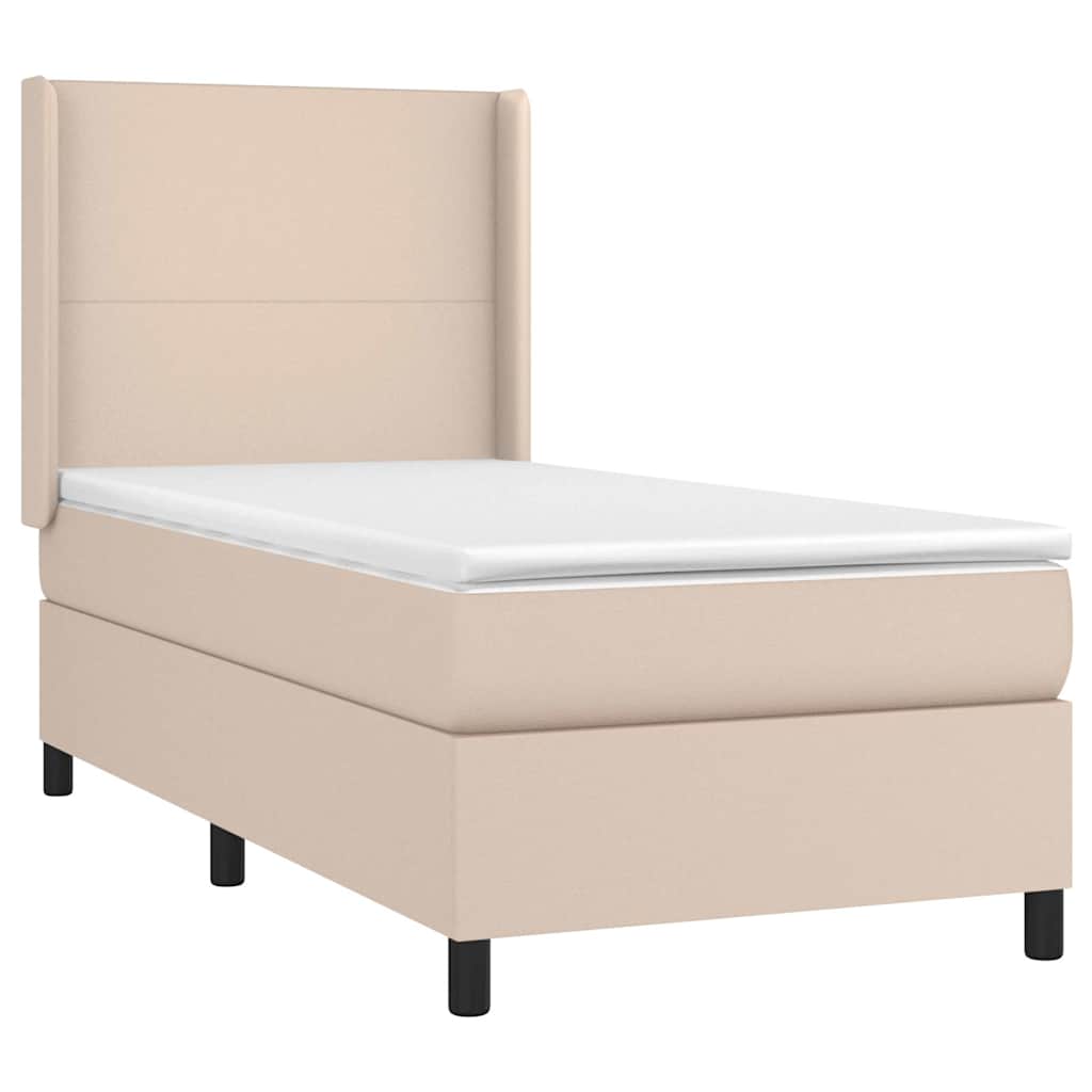 kontinentalseng 80x200 cm kunstlæder cappuccinofarvet