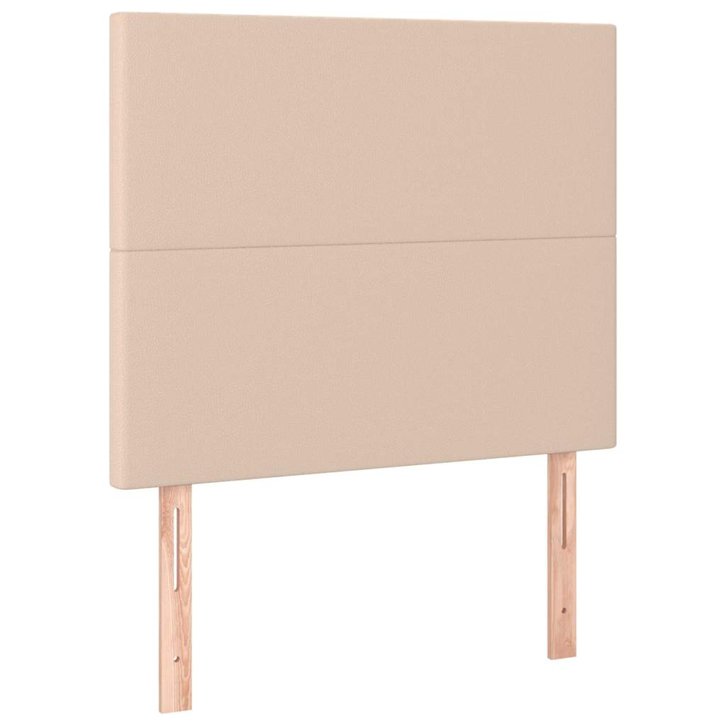 kontinentalseng 80x200 cm kunstlæder cappuccinofarvet